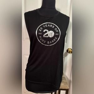Pure Barre Black & Silver 20 Year Anniversary Athletic Tank Top L